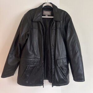 Wilson's Black Leather Oversized Bomber Jacket